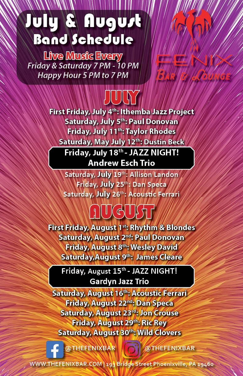 Fenix Live Bands July August 2025