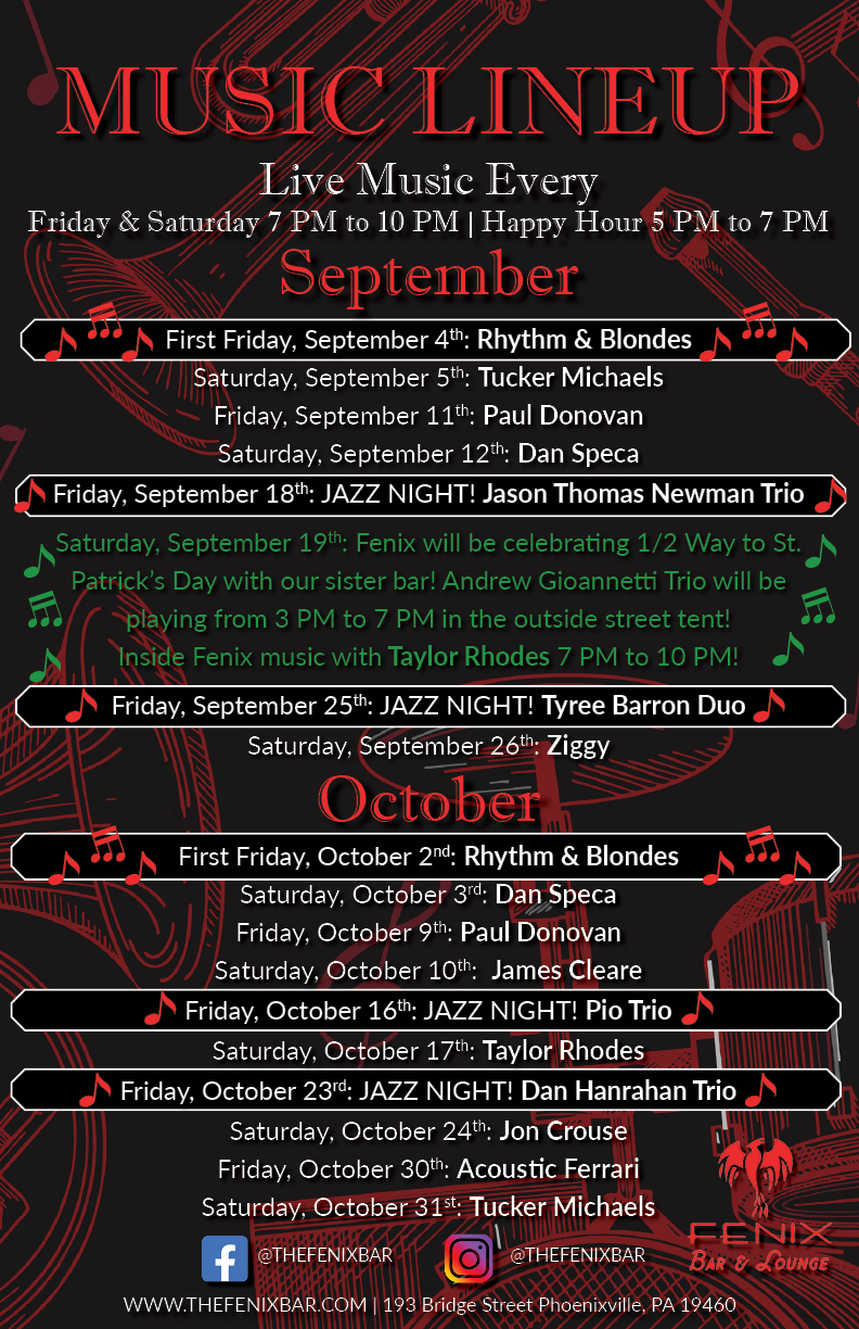 Fenix Live Bands September October 2026 final