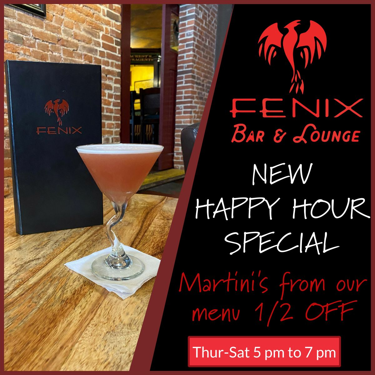 fenix martini happy hour 2024
